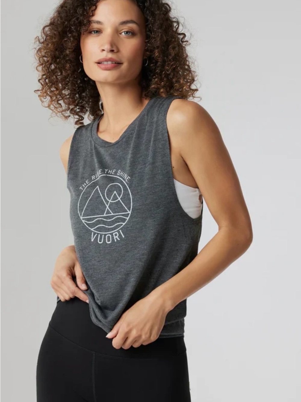 Vuori Charcoal Graphic Muscle Tee - Charcoal